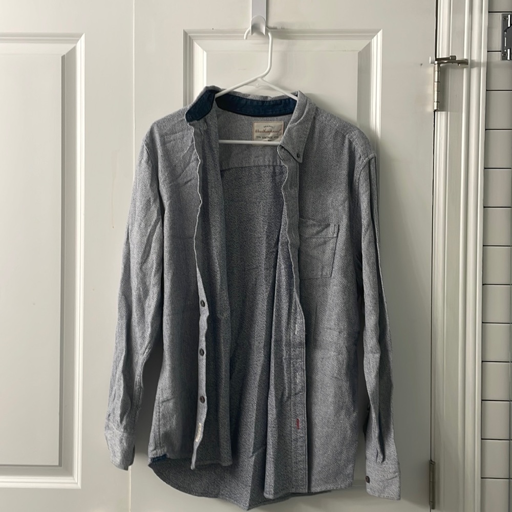 gray button down